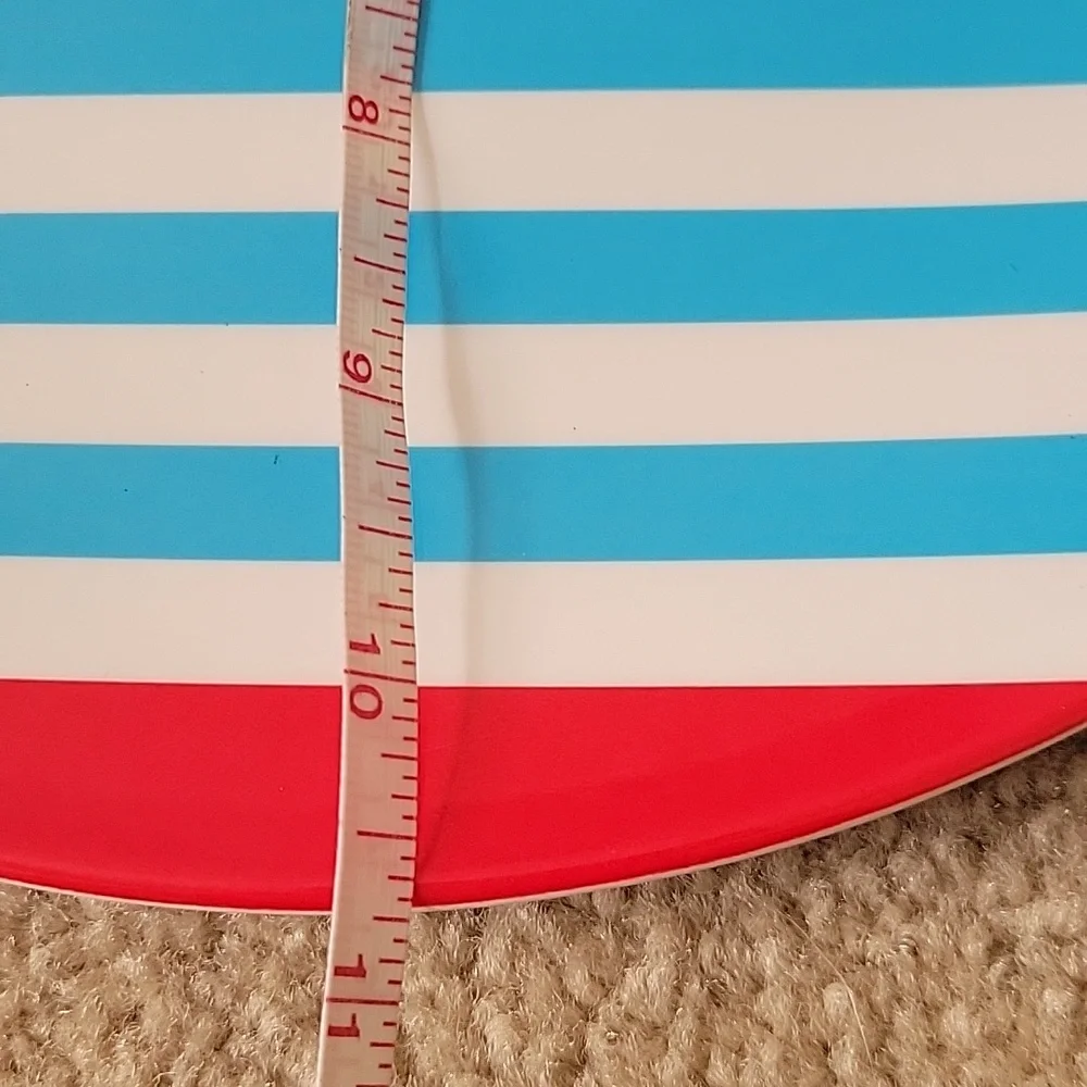 Striped Red and Blue Melanine Plates - Multipack